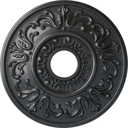Ekena Millwork Valletta Ceiling Medallion (Fits Canopies up to 3 1/2"), Hand-Painted Pewter, 18"OD x 3 1/2"ID x 1"P CM18VLPES